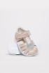 Hakiki Deri Pudra Gümüş Unisex Çocuk Klasik Sandalet 006BAK001
