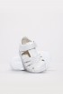 Hakiki Deri Beyaz Saten Unisex Çocuk Klasik Sandalet 006BAK001