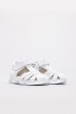Hakiki Deri Beyaz Saten Unisex Çocuk Klasik Sandalet 006BAK001