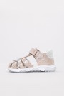 Hakiki Deri Pudra Gümüş Unisex Çocuk Klasik Sandalet 006BAK001