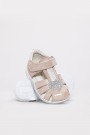 Hakiki Deri Pudra Gümüş Unisex Çocuk Klasik Sandalet 006BAK001