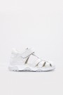 Hakiki Deri Beyaz Saten Unisex Çocuk Klasik Sandalet 006BAK001