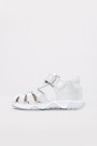 Hakiki Deri Beyaz Saten Unisex Çocuk Klasik Sandalet 006BAK001