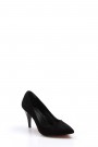 Siyah Süet Kadın Stiletto Ayakkabı 629ZA039-089