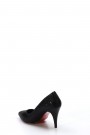 Siyah Kırışık Kadın Stiletto Ayakkabı 629ZA039-089