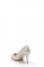 Altın Kırışık Kadın Stiletto Ayakkabı 629ZA039-089