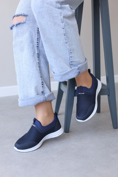 Lacivert Beyaz Kadın Sneaker Ayakkabı 930ZAF555