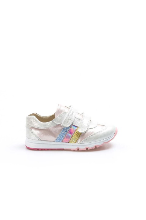 Hakiki Deri Gümüş Pembe Unisex Çocuk Casual Ayakkabı 006FA800