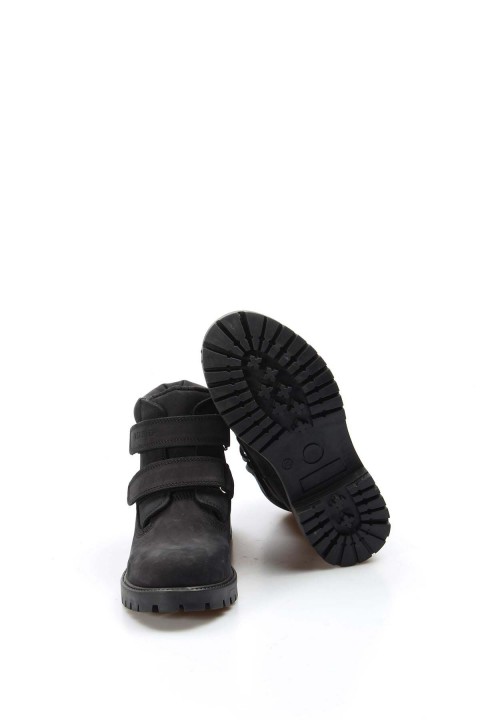 Hakiki Deri Siyah Unisex Çocuk Worker Bot 006SFA1001