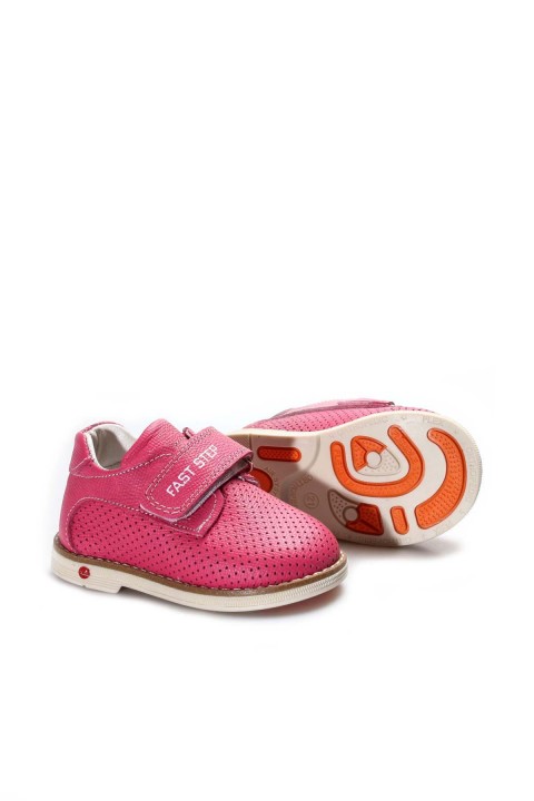 Hakiki Deri Fuşya Nubuk Unisex Çocuk Casual Ayakkabı 006BA23