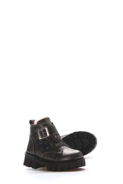 Hakiki Deri Kürklü Çelik Unisex Çocuk Klasik Bot 157KXA1774