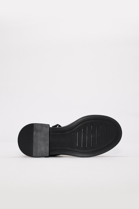 Hakiki Deri Siyah Rugan Unisex Çocuk Casual Ayakkabı 157XA034