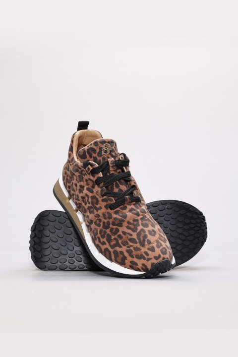 Hakiki Deri Leopar Kadın Casual Ayakkabı 167ZA40046-3