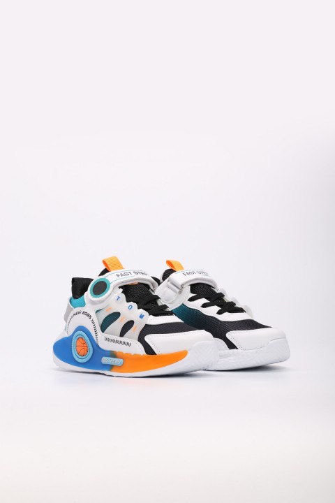 BEYAZ LACIVERT SARI Unisex Çocuk Sneaker Ayakkabı 615XCA529