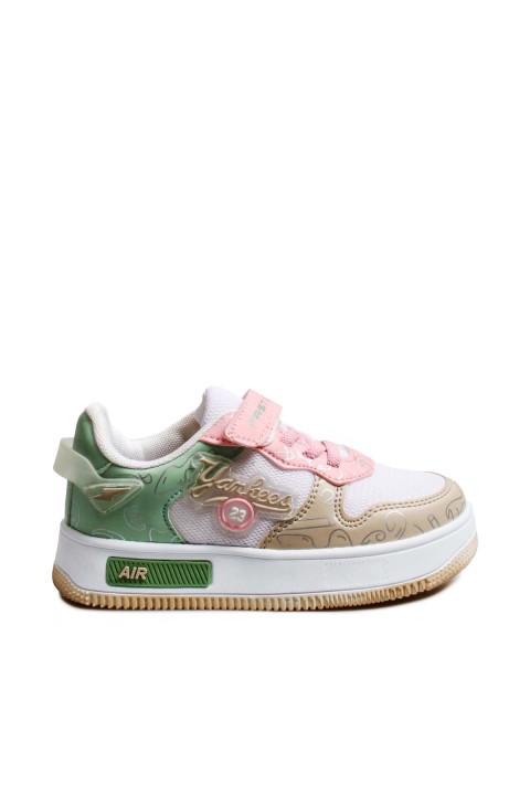 Bej Beyaz Su Yesıl Unisex Çocuk Sneaker Ayakkabı 461XCA3002