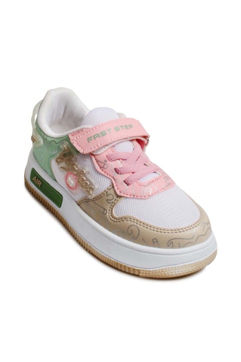 Bej Beyaz Su Yesıl Unisex Çocuk Sneaker Ayakkabı 461XCA3002