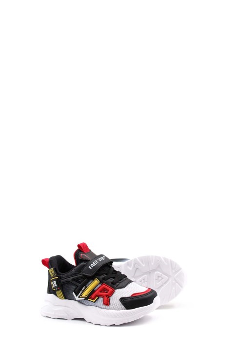 Siyah Kırmızı Unisex Çocuk Sneaker Ayakkabı 615XCA080