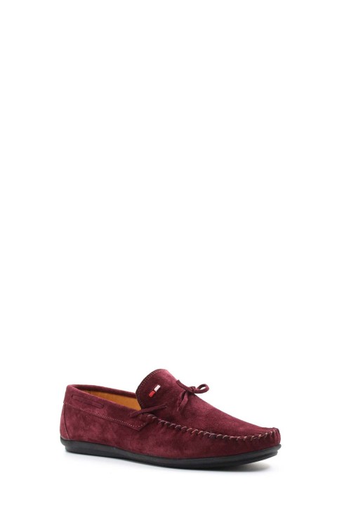 Hakiki Deri Bordo Süet Erkek Loafer Ayakkabı 628MAS01
