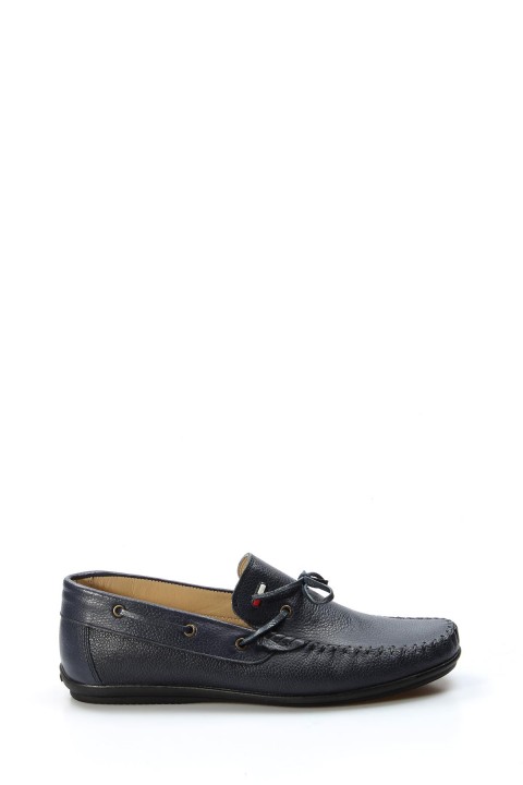 Hakiki Deri Lacivert Erkek Loafer Ayakkabı 628MA01