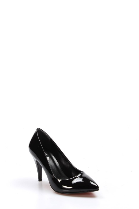Siyah Rugan Kadın Stiletto Ayakkabı 629ZA039-089