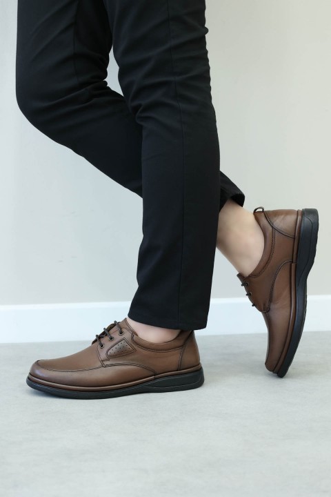 Hakiki Deri Ortopedik Taba Erkek Casual Ayakkabı 662MA208