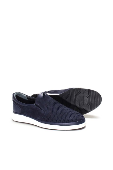 Hakiki Deri Lacivert Erkek Casual Ayakkabı 711MA440-4041