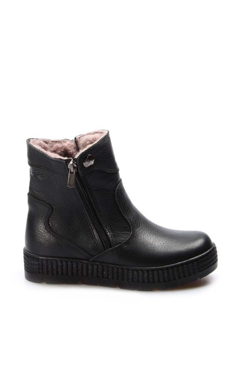 Hakiki Deri Kürklü Siyah Unisex Çocuk Klasik Bot 769KXA120