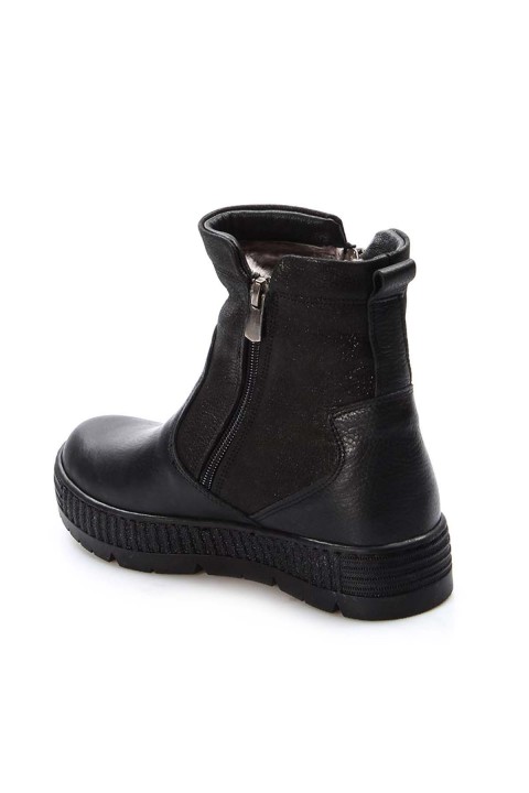 Hakiki Deri Kürklü Siyah Unisex Çocuk Klasik Bot 769KXA125