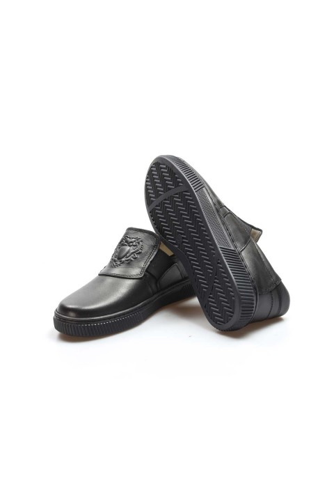 Hakiki Deri Siyah Unisex Çocuk Casual Ayakkabı 770FA916