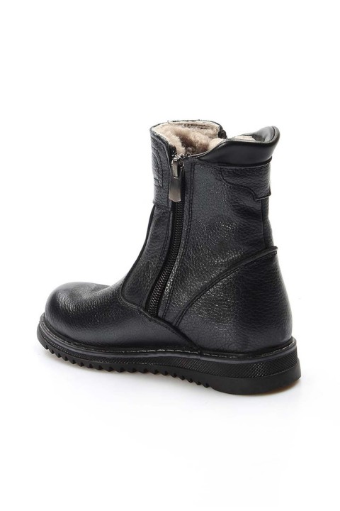 Hakiki Deri Kürklü Siyah Unisex Çocuk Klasik Bot 770KGA202