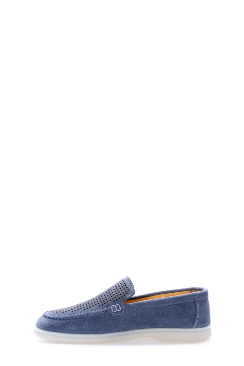 Hakiki Deri Kot Mavi Erkek Casual Ayakkabı 819MA020LZR