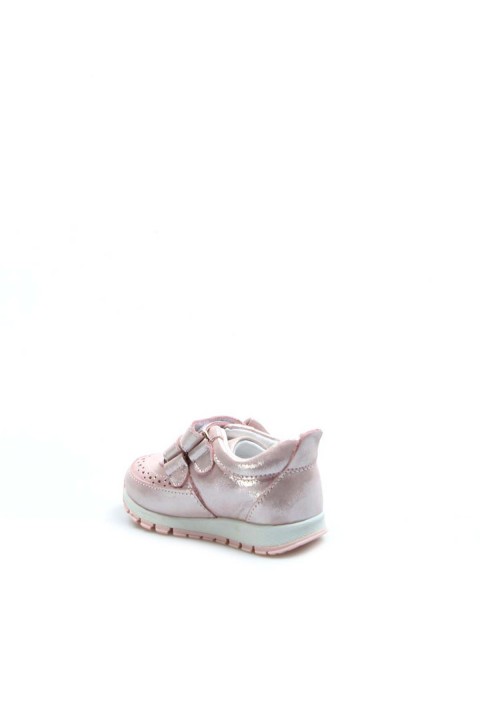 Hakiki Deri Pudra Simli Kız Çocuk Sneaker Ayakkabı 837IA03