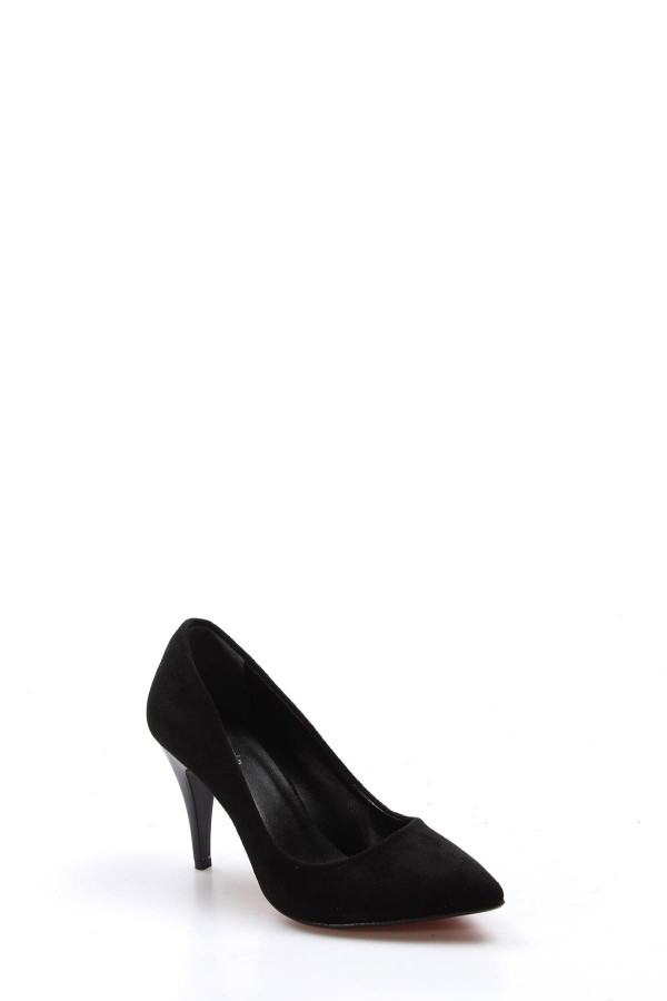 Siyah Süet Kadın Stiletto Ayakkabı 629ZA039-089