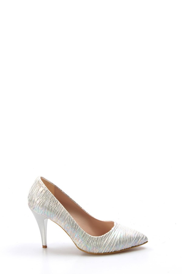 Altın Kırışık Kadın Stiletto Ayakkabı 629ZA039-089