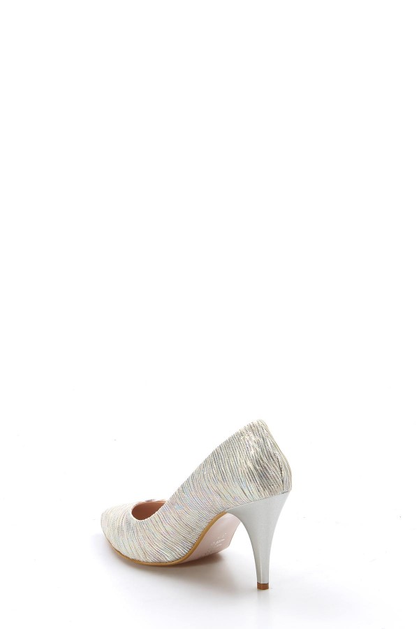 Altın Kırışık Kadın Stiletto Ayakkabı 629ZA039-089