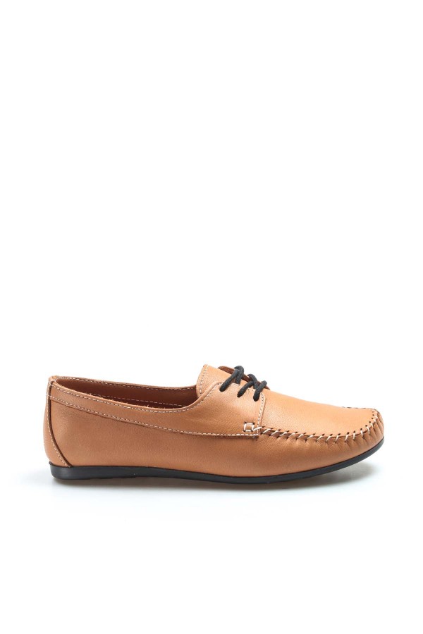 Hakiki Deri Taba Kadın Loafer Ayakkabı 710ZA045