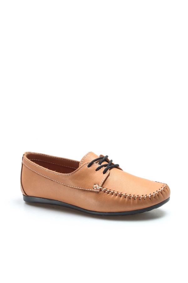 Hakiki Deri Taba Kadın Loafer Ayakkabı 710ZA045