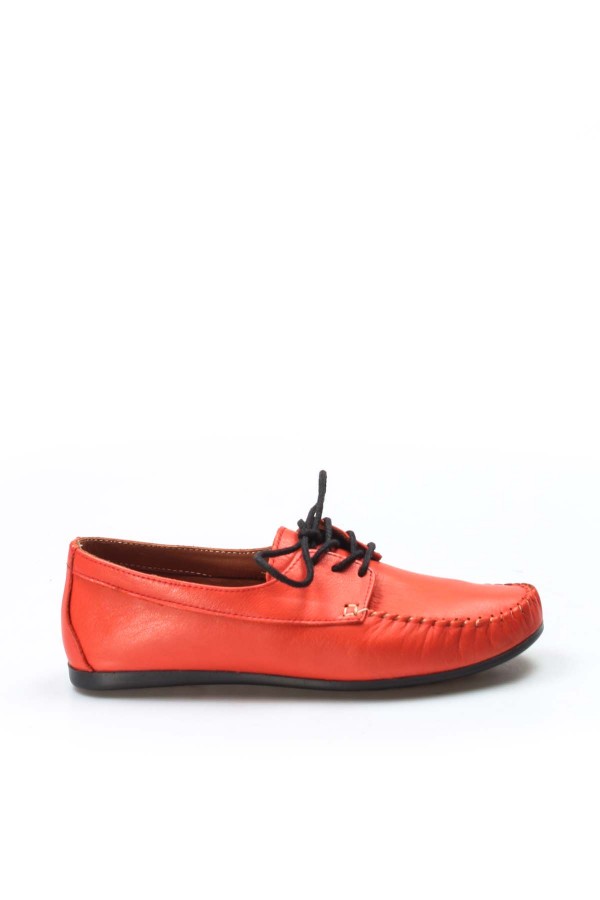 Hakiki Deri Nar Çiçek Kadın Loafer Ayakkabı 710ZA045
