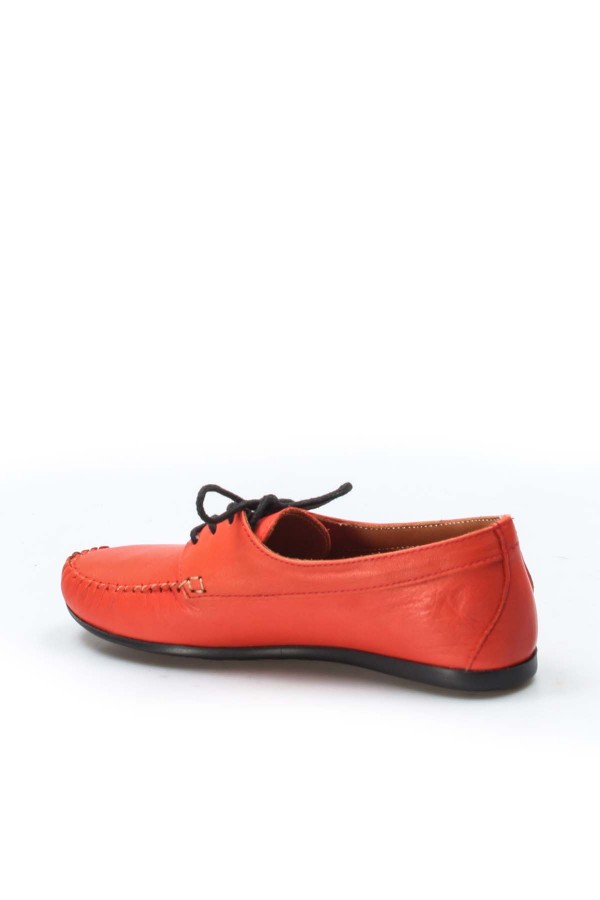 Hakiki Deri Nar Çiçek Kadın Loafer Ayakkabı 710ZA045