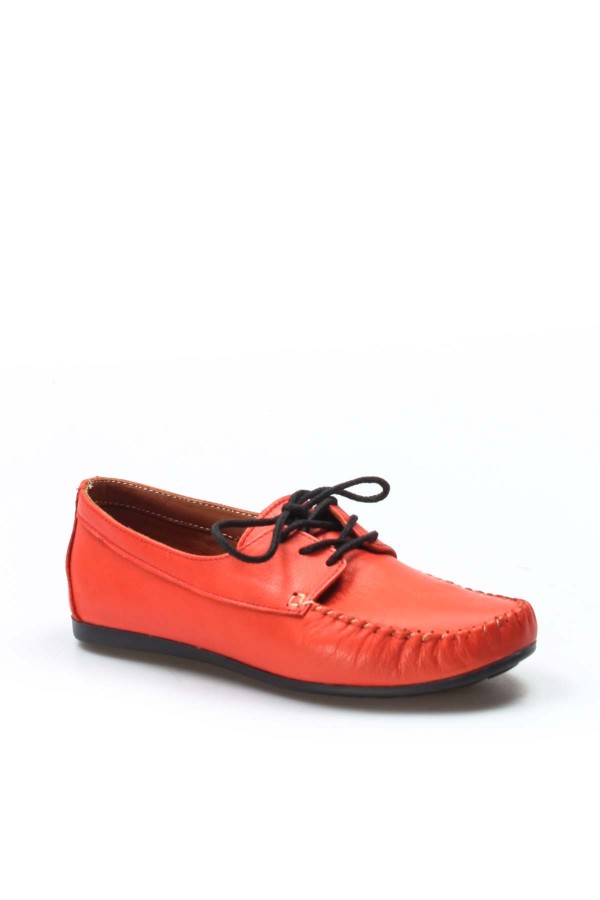 Hakiki Deri Nar Çiçek Kadın Loafer Ayakkabı 710ZA045