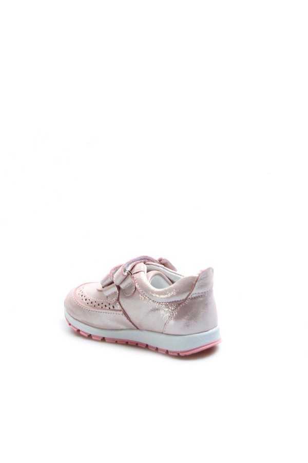 Hakiki Deri Pudra Simli Kız Çocuk Sneaker Ayakkabı 837BA03