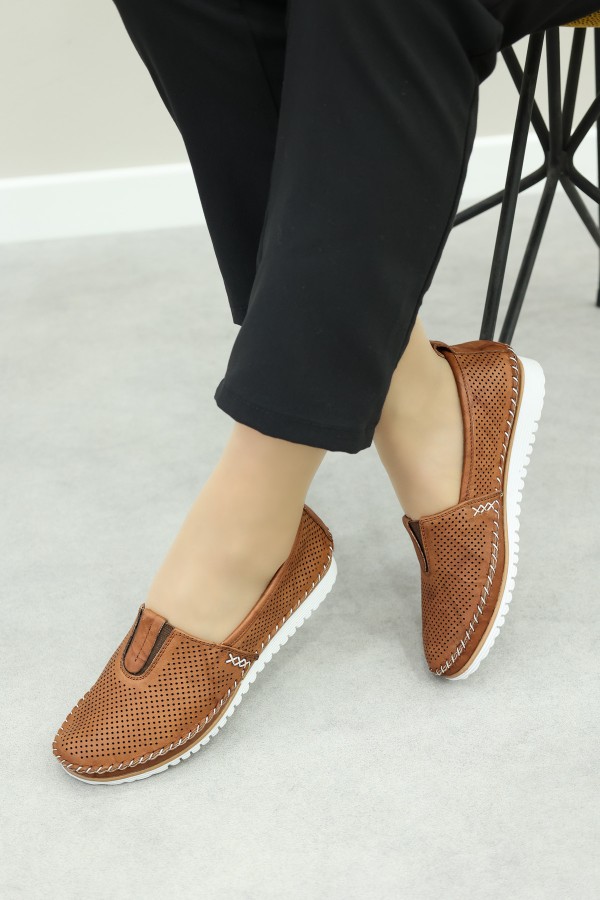Hakiki Deri Taba Kadın Casual Ayakkabı 972ZA109L